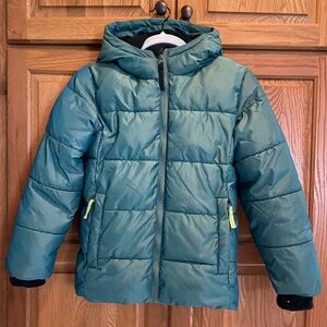 All in Motion Teal Green Puffer Winter Jacket Kids size Medium (8/10)
